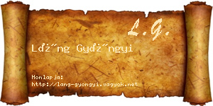 Láng Gyöngyi névjegykártya