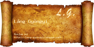 Láng Gyöngyi névjegykártya